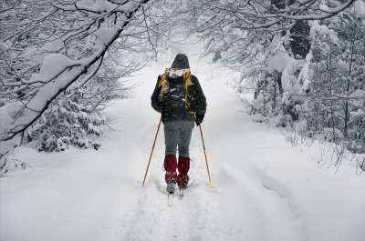行进 冬季 方式 远足 跟踪 雪 冷 固执 努力 逆境 旅游