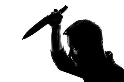 人们 刀 刺 杀 谋杀 男人 凶手 孤立 下 恶毒 杀手