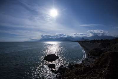 太阳的 海洋 海滩 景观