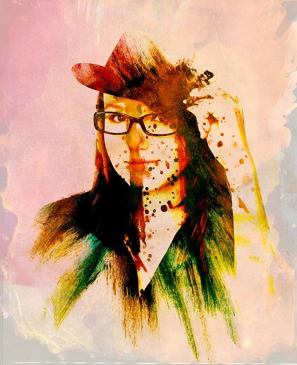 女士 水彩 水画 画 抽象 质地 艺术