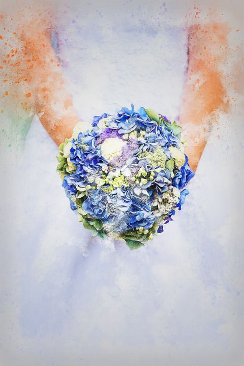 花朵 花束 婚礼 艺术 自然 抽象 水彩 优质的 春天 浪漫的