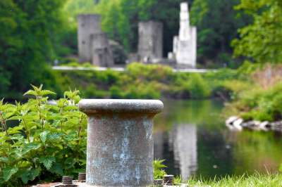 城堡 水 景观 天堂 堡垒 建筑学 中世纪 废墟 流动 自然