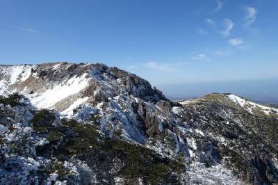冬季 雪山 济州岛 大韩民国 雪 雪景 景观 登山 徒步旅行