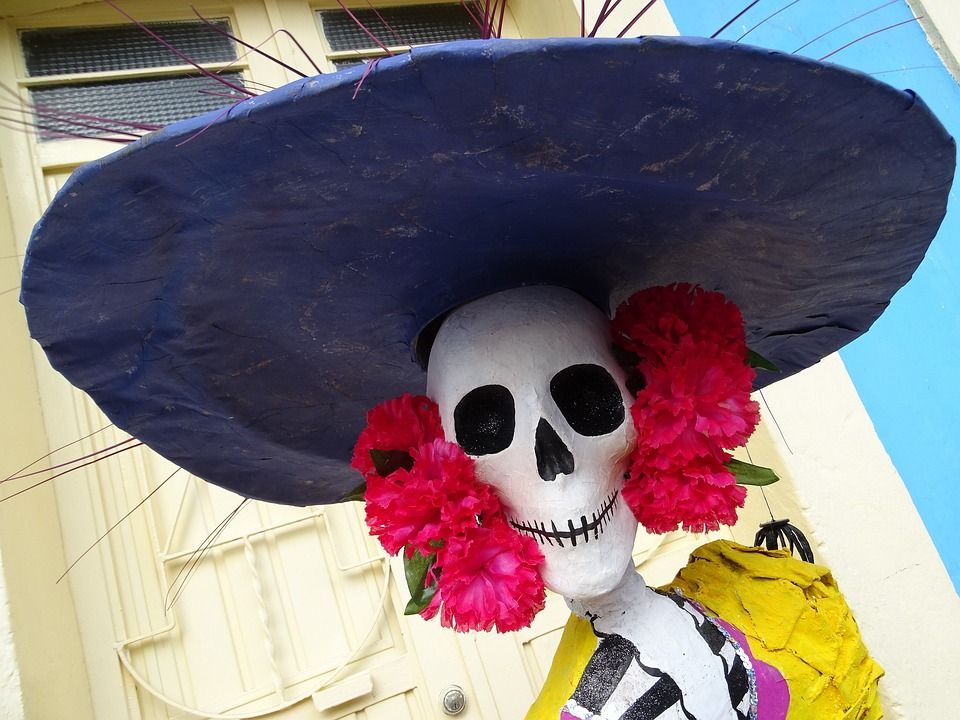 亡灵节, 卡特里娜, 墨西哥, 传统, 流行节日, 纸浆, 骨架, 女士, 死亡