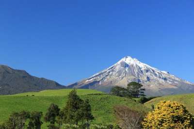 山 塔拉纳基山 塔拉纳基 风景秀丽的 景观 冬天 北岛 新西兰