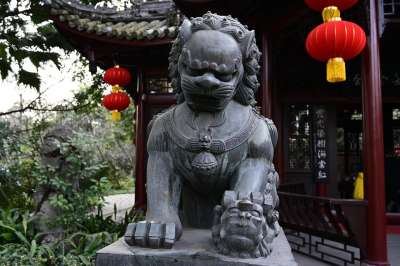 中国 狮子雕像 寺庙 狮子雕塑 中式 雕像 雕塑 石像