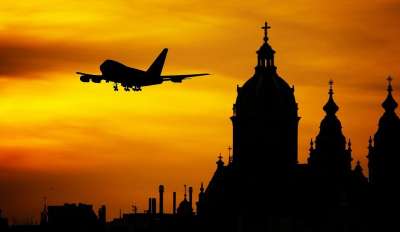 飞机 航班 时髦 日出 离开 Sonaaf 关闭空 国际的 翅膀