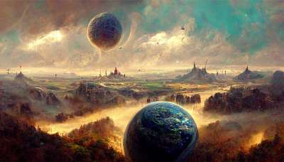 行星 星系 幻想 景观 神奇 自然 背景 墙纸 空间 艺术