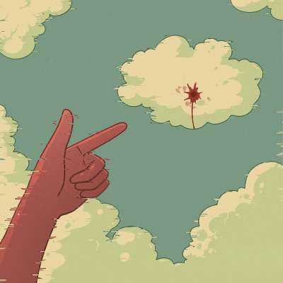 射击 云 枪 超现实的 卡通片 绘画 幻想 创造力 画画 艺术