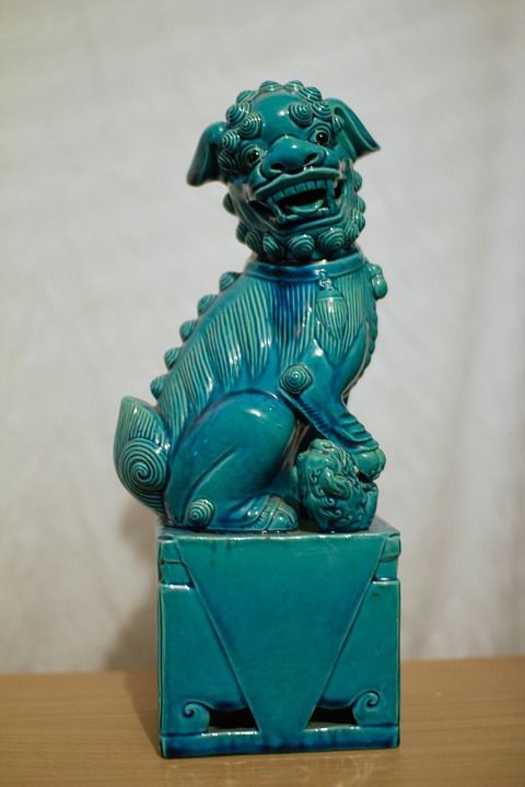 狮子 中国人 迷信 富狗 绿松石 瓷 动物