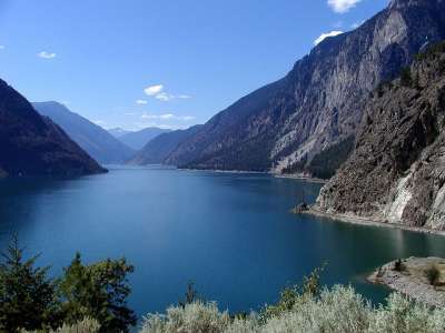 出发 湖 利洛埃特 不列颠哥伦比亚省 加拿大 水 山 景观