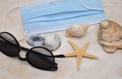 假期 海滩 围巾的动物 海星 晕 面具 医用口罩 夏天 海滩度假