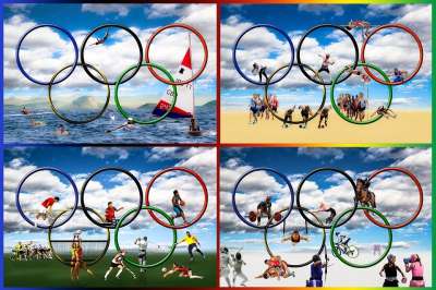 奥林匹亚 奥林匹克竞赛 奥林匹克运动会 奥运五环 戒指 运动的 竞争