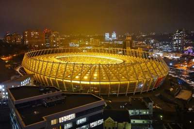 基辅 奥林匹克体育场 体育场 城市 夜间拍摄 乌克兰