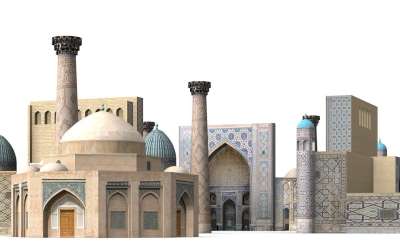 Registan 广场 宫 撒马尔罕 乌兹别克斯坦 建造 观光