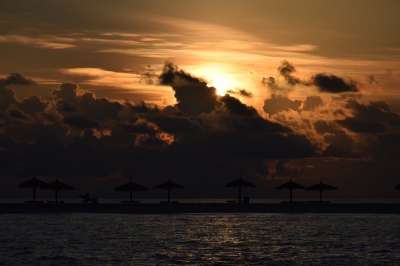 海洋 马尔代夫 日落 海 景观 云 天空 黄昏 暮