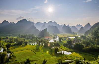 稻田 日落 Trungkhanh 一样高的