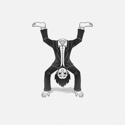 颠倒 男人 超现实的 撤销 荒谬的 性别 人 画画 卡通片