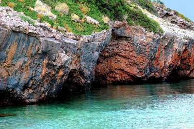 海 岩 展览会的颜色 夏天 颜色，蓝绿色 蓝色 旅行 观光 旅游