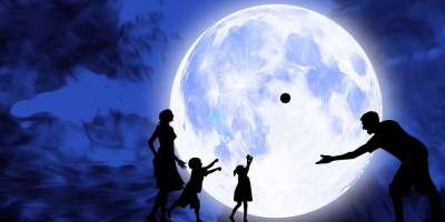 生日快乐 生日快樂 满月 家庭 夜晚 天空 星系 母亲 父亲
