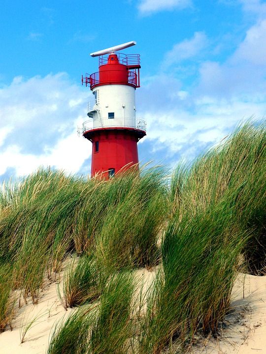 电灯塔 红白 Borkum 东弗里西亚岛 瓦登海 灯塔 观光 塔