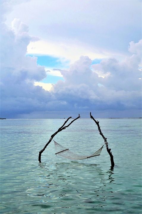 吊床 马尔代夫 旅行 海滩 放松 天堂 假期 海 水 海洋