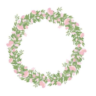 春天 花圈 花朵 邀请 浪漫的 叶子 饰品 花