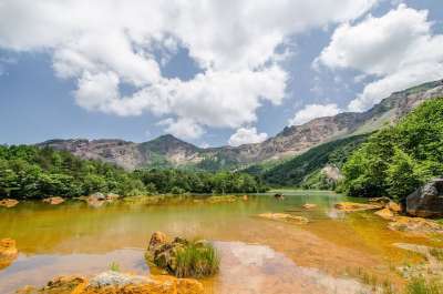 福岛 山 万代山 夏季 登山 云 天空 铜沼 沼泽 池塘 湖