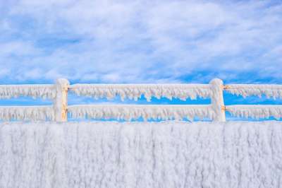 冬天 雪 栅栏 景观