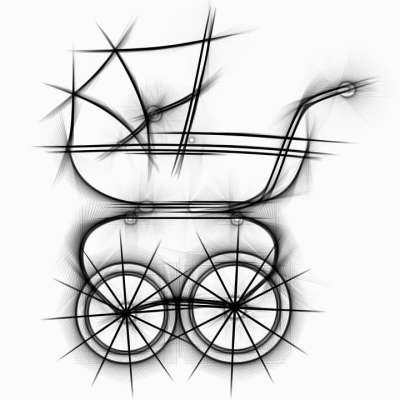 婴儿车 画画 铅笔 抽象的