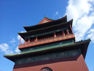 北京 历史建筑 中国 鼓楼 古建筑 亚洲 蓝天 塔 建造 云