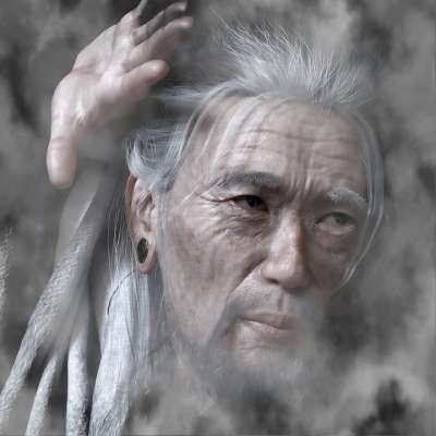 那位老人 作曲 中国人 多雾路段 肖像 手 男人 年纪大的人