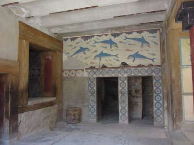 壁画 海豚 皇宫 Minoans 克里特岛 希腊 考古 考古遗址