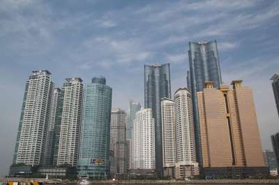 海云台海水浴场 公寓 城市 高层建筑 建筑 住宅区 釜山 大韩民国