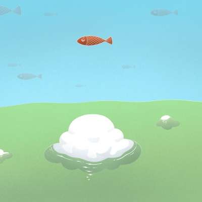 鱼 云 超现实的 卡通片 绘画 想象力 幻想 创造力 画画