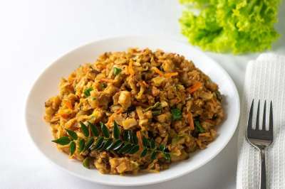 科图 盘子 食物 斯里兰卡 美食 传统的 一顿饭 油炸 罗蒂
