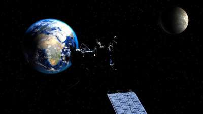 卫星 月亮 地球 行星 宇宙 气氛 阴暗面 背景 太空旅行