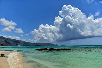 希腊 痣 埃拉福尼西 海滩 太阳 假期 夏天 休息 海岸 水