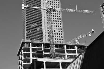 停车场在建设中 起重机 停车场 建筑物 休斯顿 德克萨斯州 城市景观