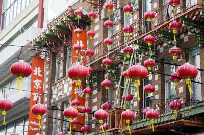 唐人街 灯笼 旧金山 亚洲人 文化 红色的 中国人 中国 庆典