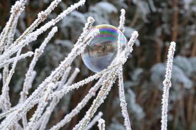 冬天 雪 霜 肥皂泡