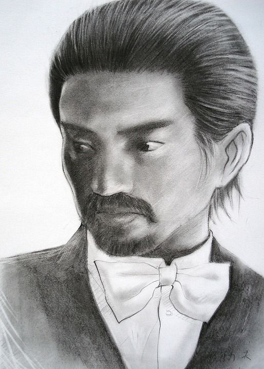 绘画 画画 男人 灰色的画 灰色油漆 灰色绘图