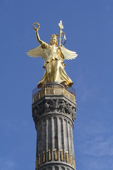 Siegessäule 柏林 金色的 地标 首都 纪念碑 金子