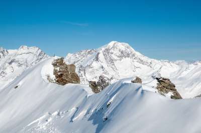阿拉林山 阿尔卑斯山 山 雪 顶峰 首脑 冬天 阿拉林角 萨斯费