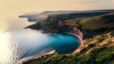 海 海洋 鸟瞰图 日落 黄昏 全景 悬崖 景观 人类发展报告