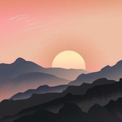 景观 日落 天空 太阳 图形 背景 地平线 山 小山 全景