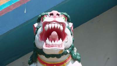 佛教徒 佛教 寺庙 修道院 狮子 脸 雕像 龙