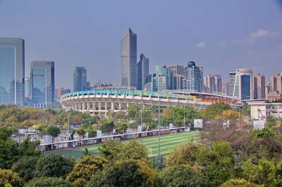 广州 现代中国 城市的 中国 建造 摩天大楼 市中心 城市景观