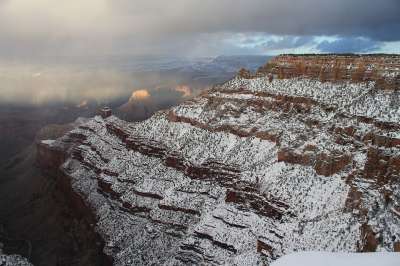 大峡谷 冬天 峡谷 雪 公园 景观 盛大 自然 亚利桑那