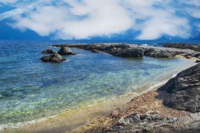 海滩 石头 亲爱的 云 海浪 哥斯达黎加 沙 景观